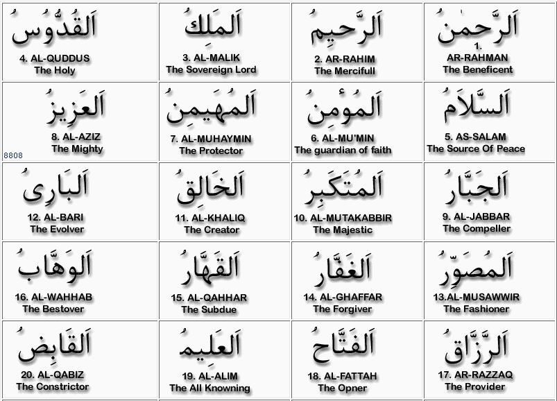 99 names of muhammad screensaver